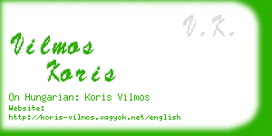 vilmos koris business card